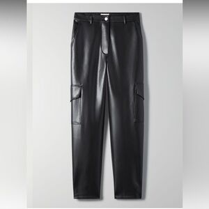 Faux leather cargo pants by Wilfred Free